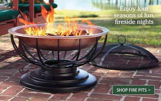 Image of Copper Fire Pit Table. Enjoy four seasons of fun, fireside nights. - SHOP FIRE PITS