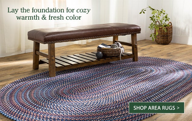 Image of Blue Ridge Oval Rug. Lay the foundation for cozy warmth & fresh color. SHOP AREA RUGS