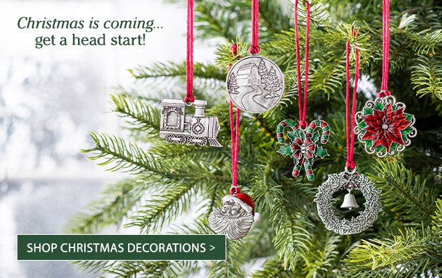 Image of 2022 Pewter Ornaments.  Christmas is coming… get a head start! SHOP CHRISTMAS DECORATIONS