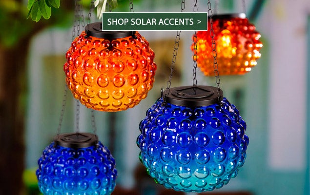 Image of Colorful Glass Orbs SOLAR ACCENTS