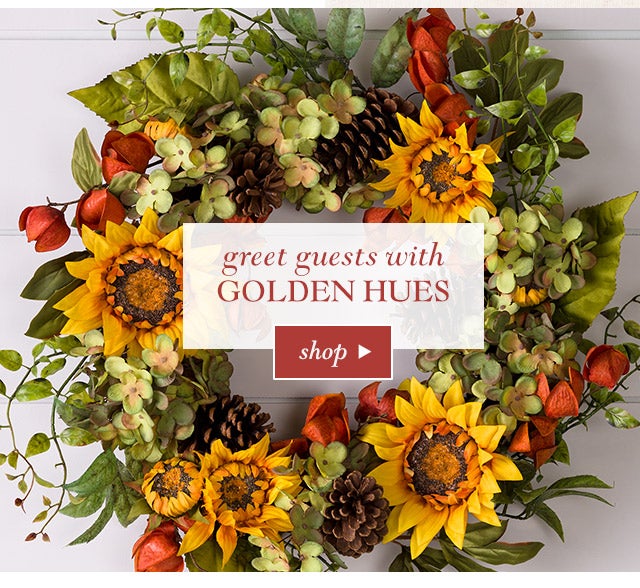 Greet guests with golden hues
