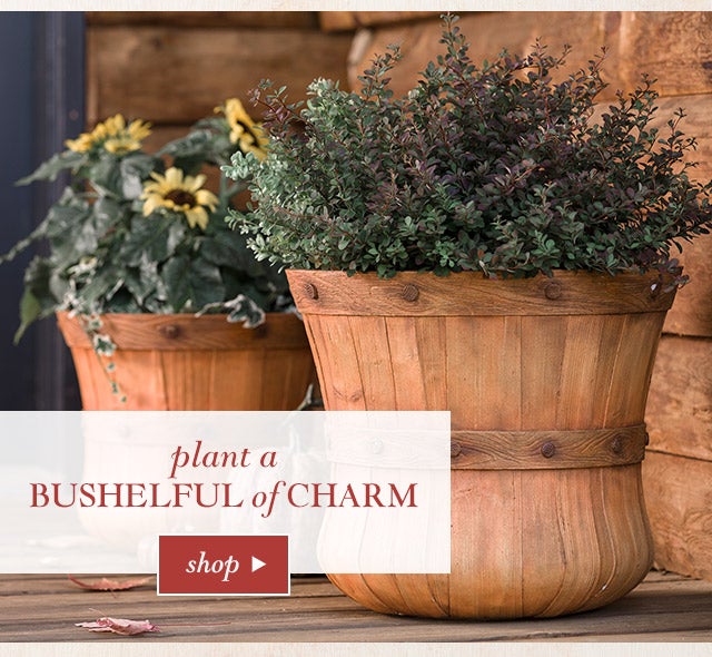 Fill this faux planter with seasonal blooms

