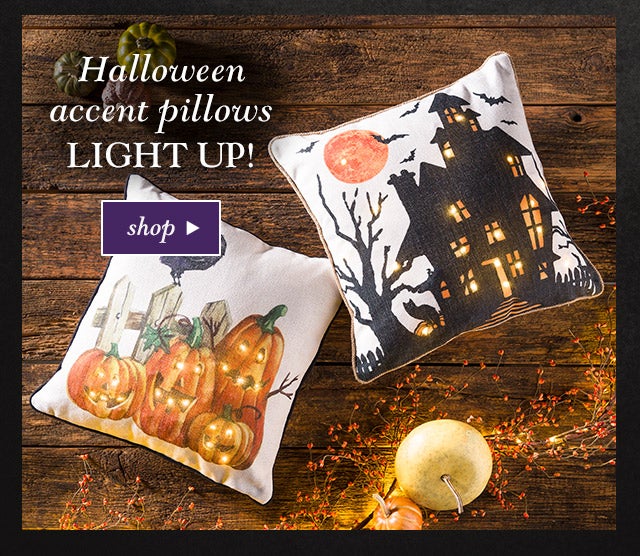 Halloween accent pillows light up!

