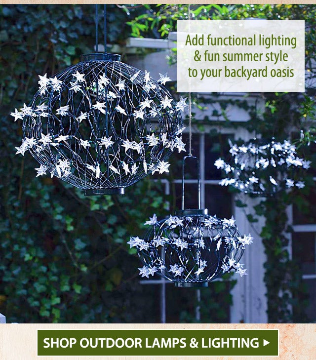 Add functional lighting & fun summer style to your backyard oasis SHOP OUTDOOR LAMPS & LIGHTING>