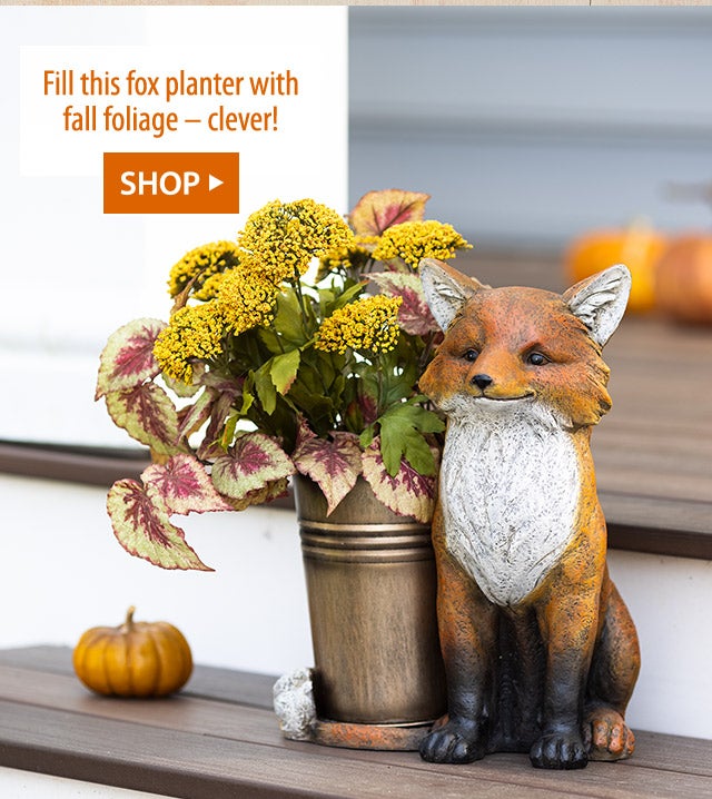 Fill this fox planter with fall foliage â clever! SHOP>