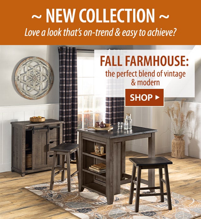 ~ NEW COLLECTION ~ Love a look thatâs on-trend & easy to achieve? Fall Farmhouse: the perfect blend of vintage & modern SHOP>