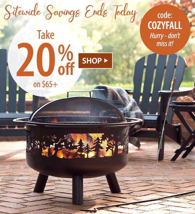 SITEWIDE SAVINGS SPECIAL Take 20% off on $65+ code: COZYFALL 2 days only - donât miss it! SHOP>