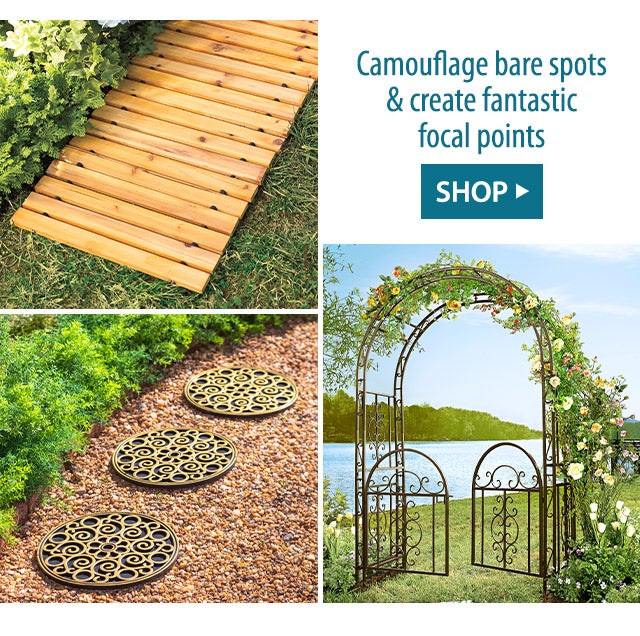 Camouflage bare spots & create fantastic focal points