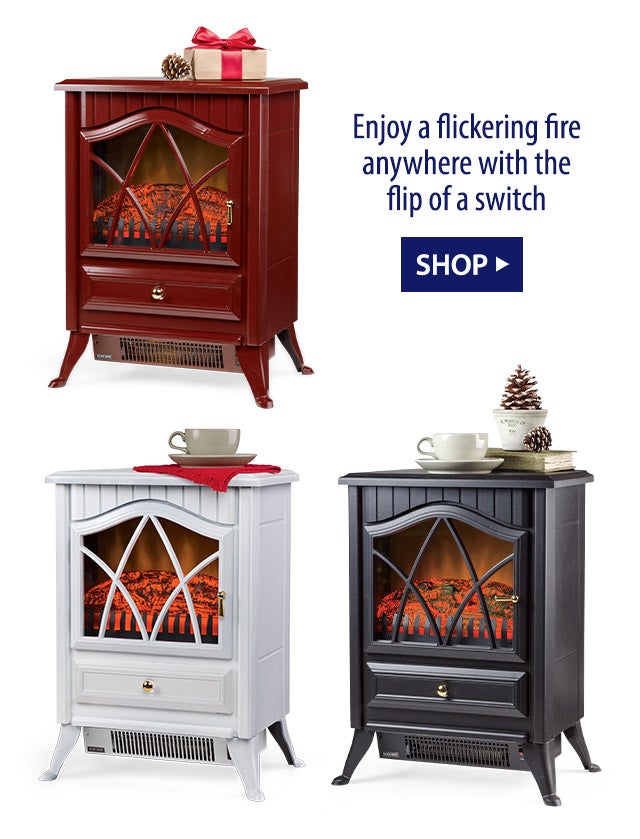 Enjoy a flickering fire anywhere with the flip of a switch SHOP>