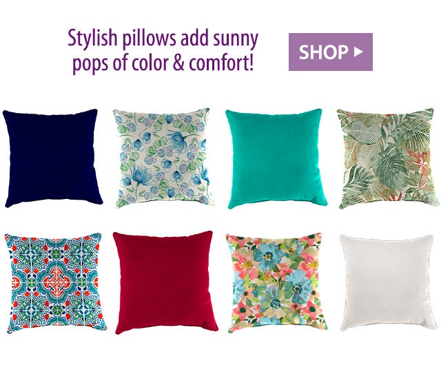 Stylish pillows add sunny pops of color & comfort! SHOP>