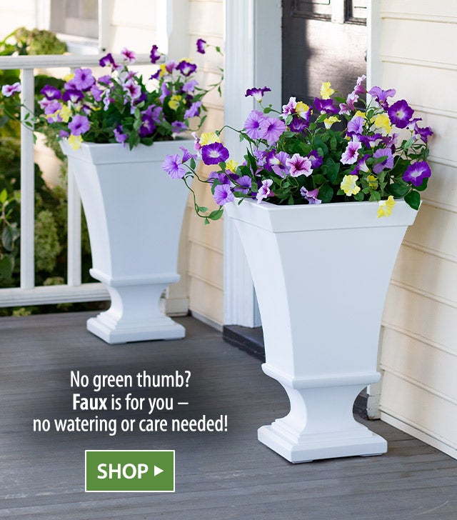 No green thumb? Faux is for you – no watering or care needed! SHOP>