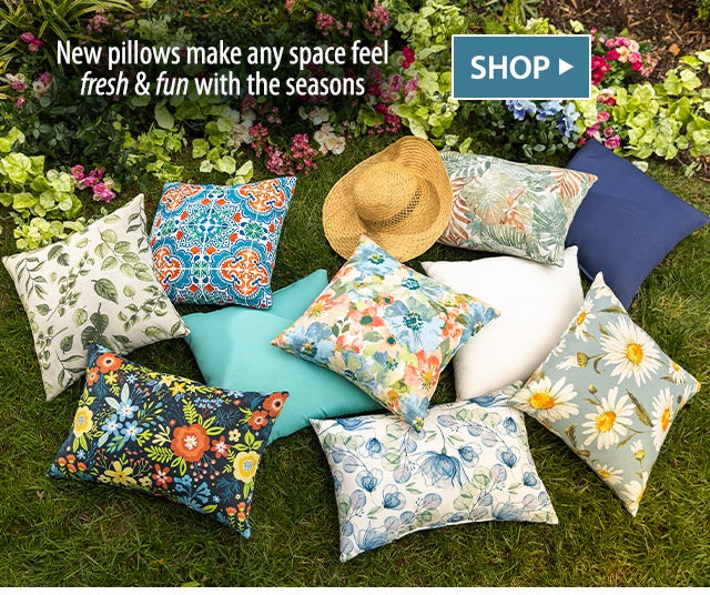 New pillows make any space feel fresh & fun with the seasons SHOP>