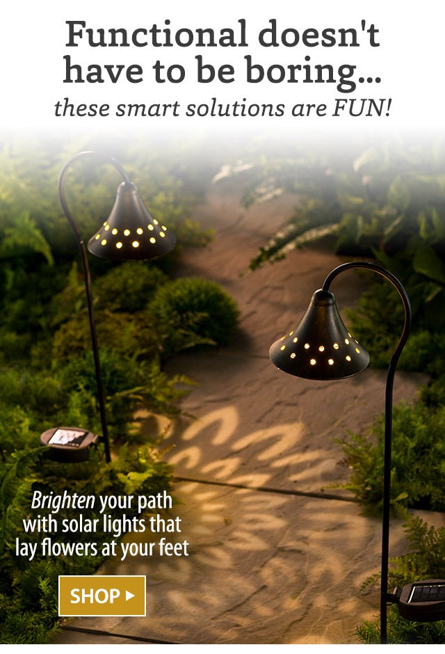 Brighten your path with solar lights that lay flowers at your feet SHOP>