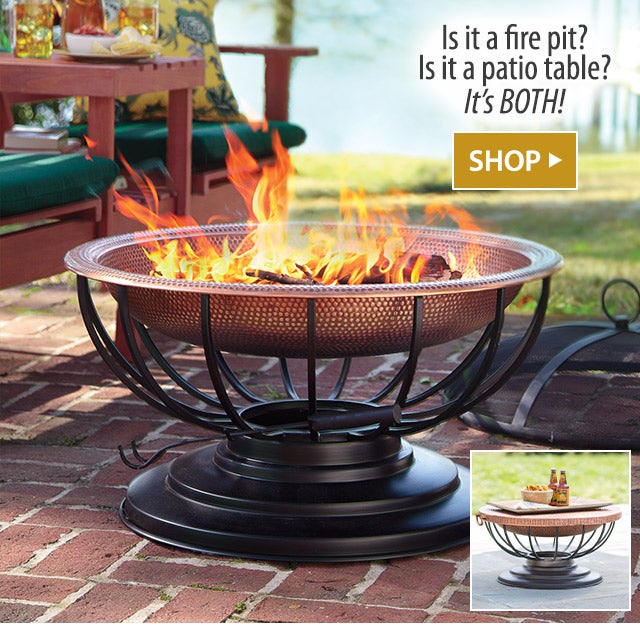 Is it a fire pit? Is it a patio table? It’s BOTH! SHOP>