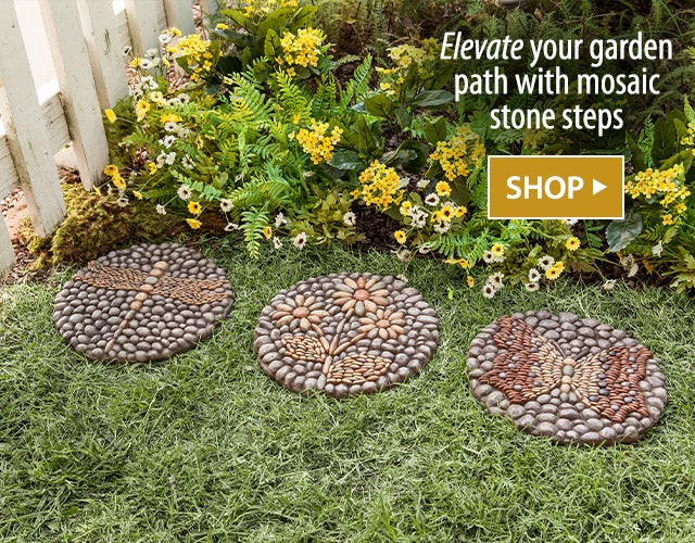 Elevate your garden path with mosaic stone steps SHOP>