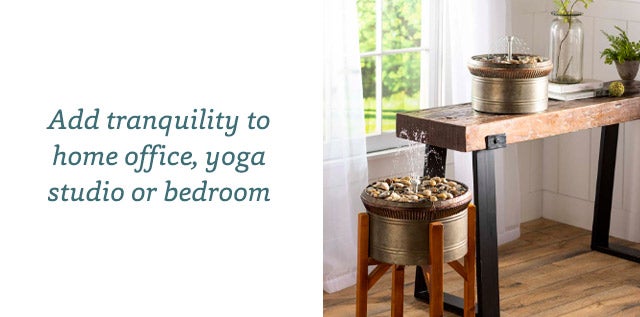 Add tranquility to home office, yoga studio or bedroom