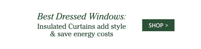 Best Dressed Windows: Insulated Curtains add style & save energy costs SHOP>