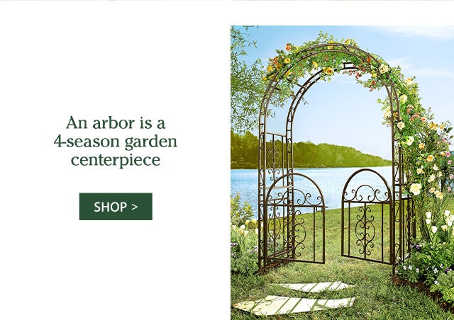 An arbor is a 4-season garden centerpiece SHOP>