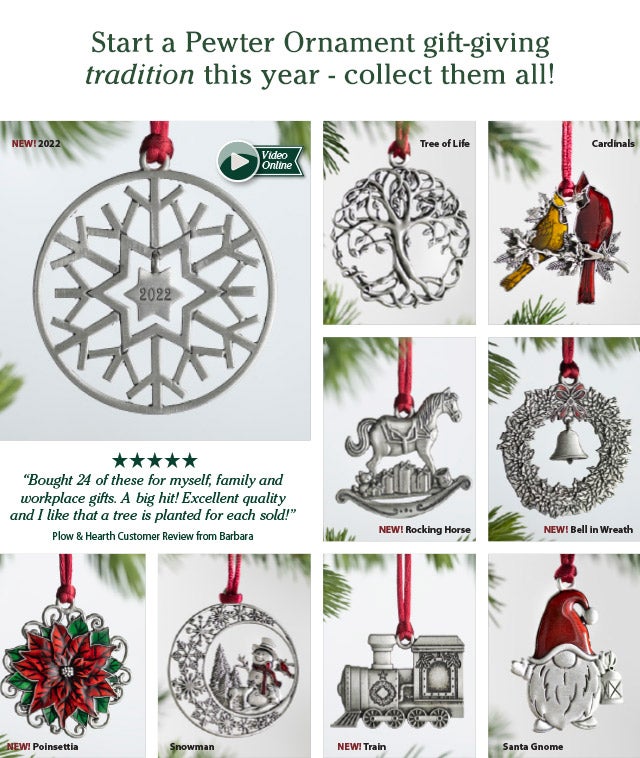 Start a Pewter Ornament gift-giving tradition this year - collect them all! 