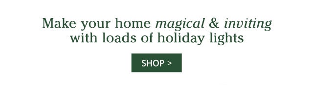 Make your home magical & inviting with loads of holiday lights SHOP>