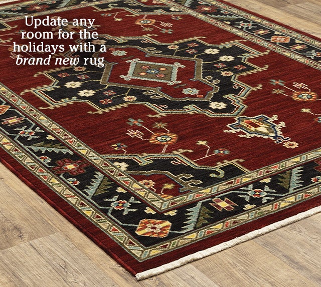 Update any room for the holidays with a brand new rug SHOP>