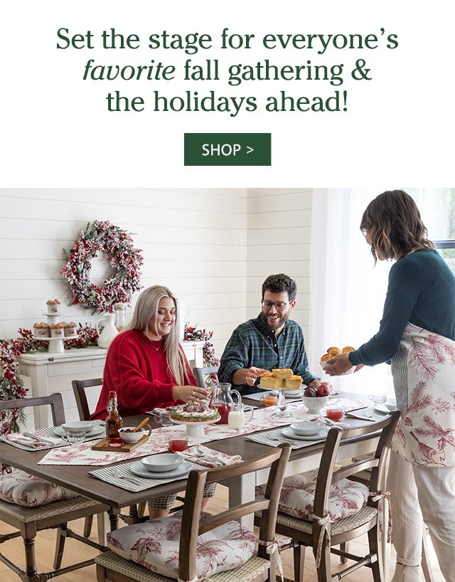 Set the stage for everyone’s favorite fall gathering & the holidays ahead! SHOP>