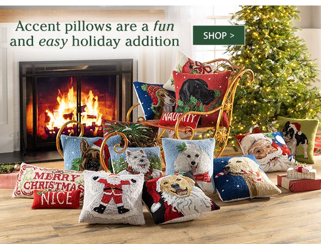 Accent pillow are a fun & easy holiday addition