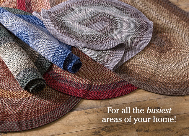 For all the busiest areas of your home! Shop American-made Rhody rugs>