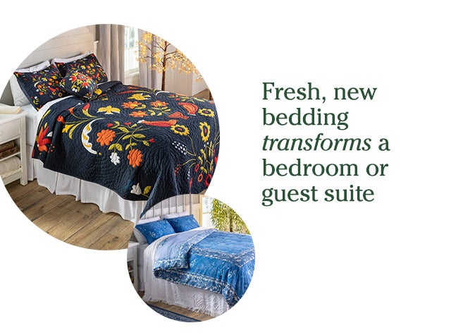 Fresh, new bedding transforms a bedroom or guest suite