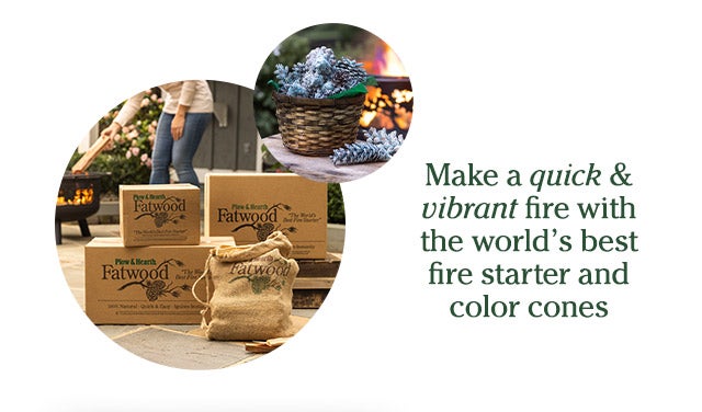 Make a quick & vibrant fire with the world’s best fire starter and color cones