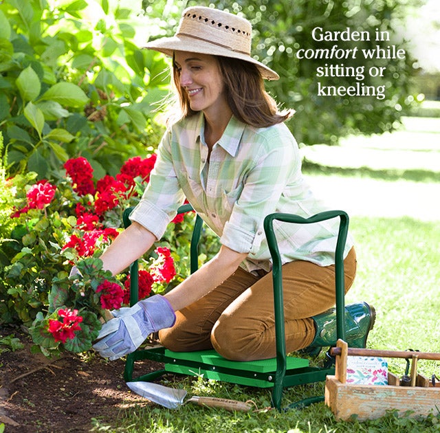 Garden in comfort while sitting or kneeling