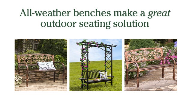 All-weather benches make a great outdoor seating solution