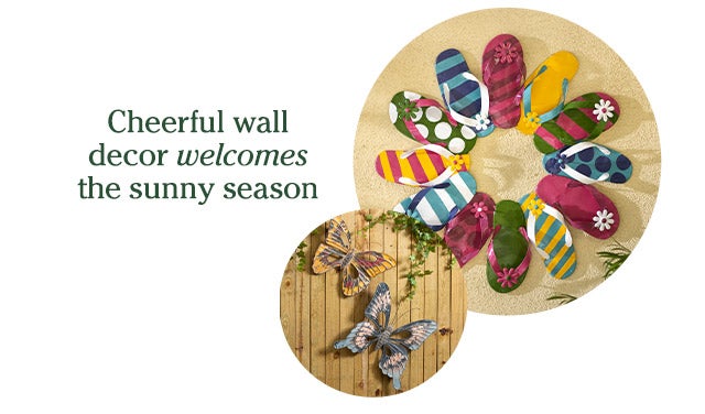 Cheerful wall decor welcomes the sunny season