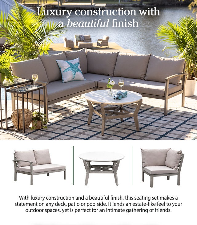 Ridgewind Outdoor Sectional Sofa Seating Set With Cocktail Table