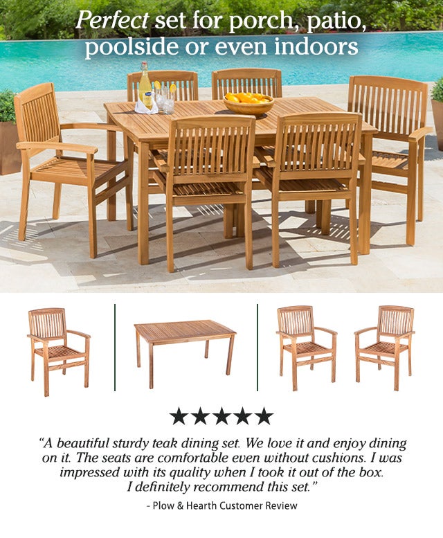 Teak Wood 7-Piece Dining Set