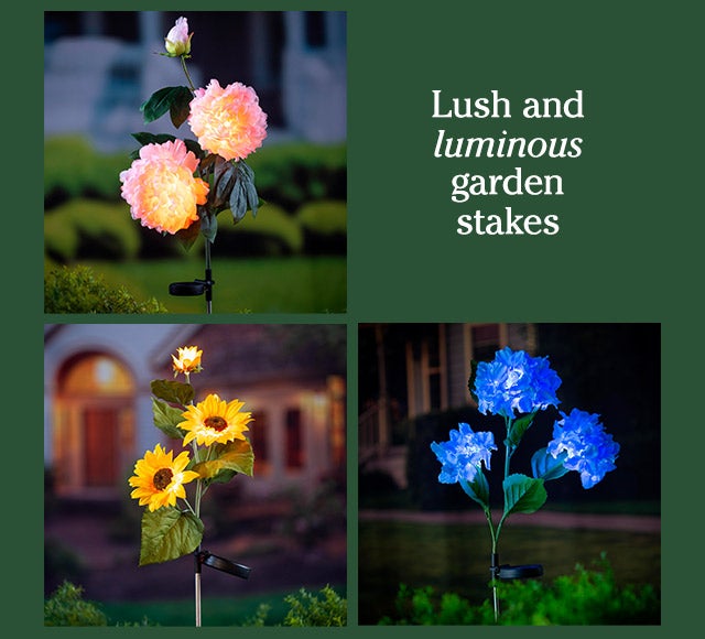 Lush and luminous garden stakes