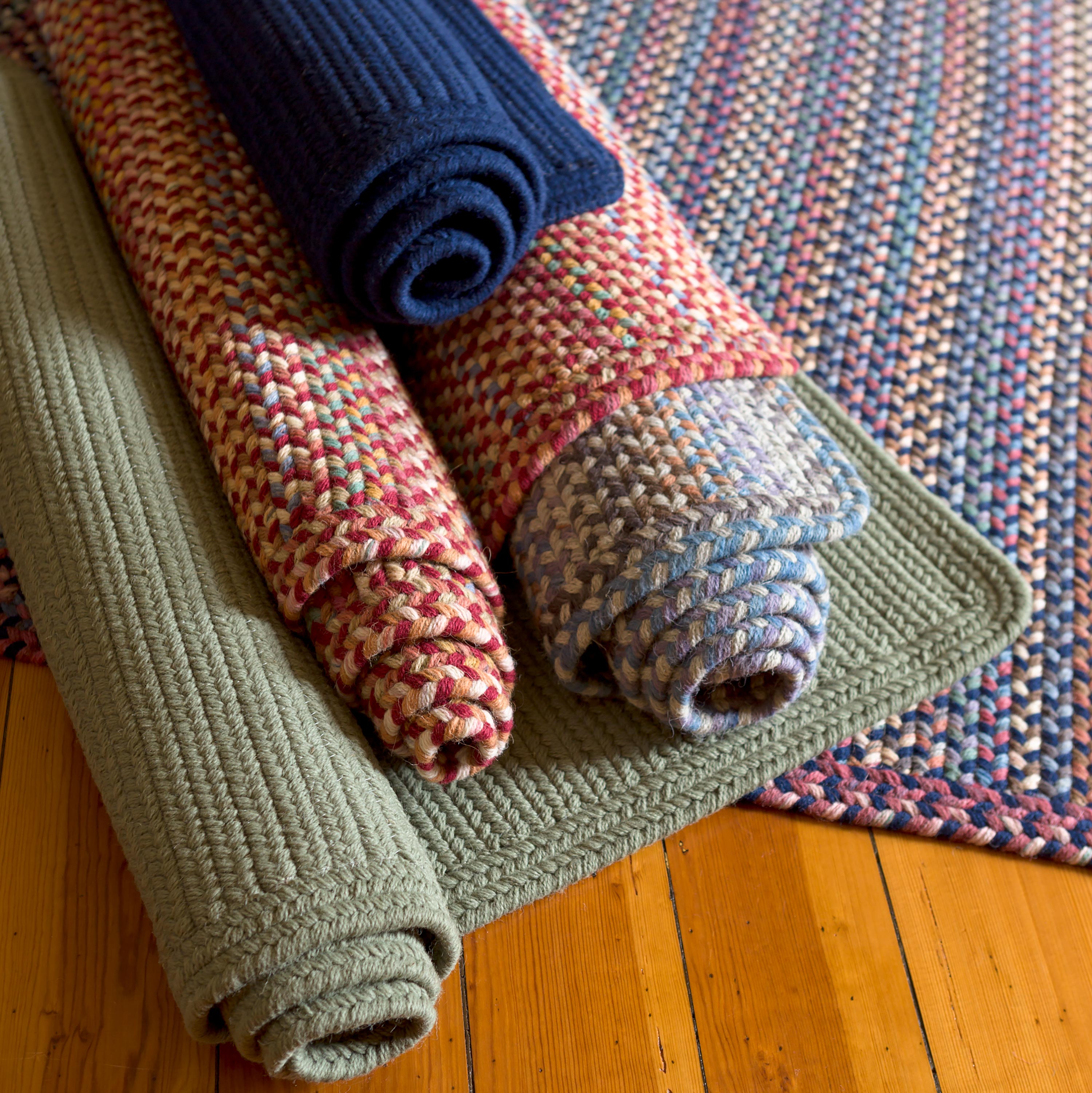 Blue Ridge Rectangle Wool Braided Rug, 7' x 9'