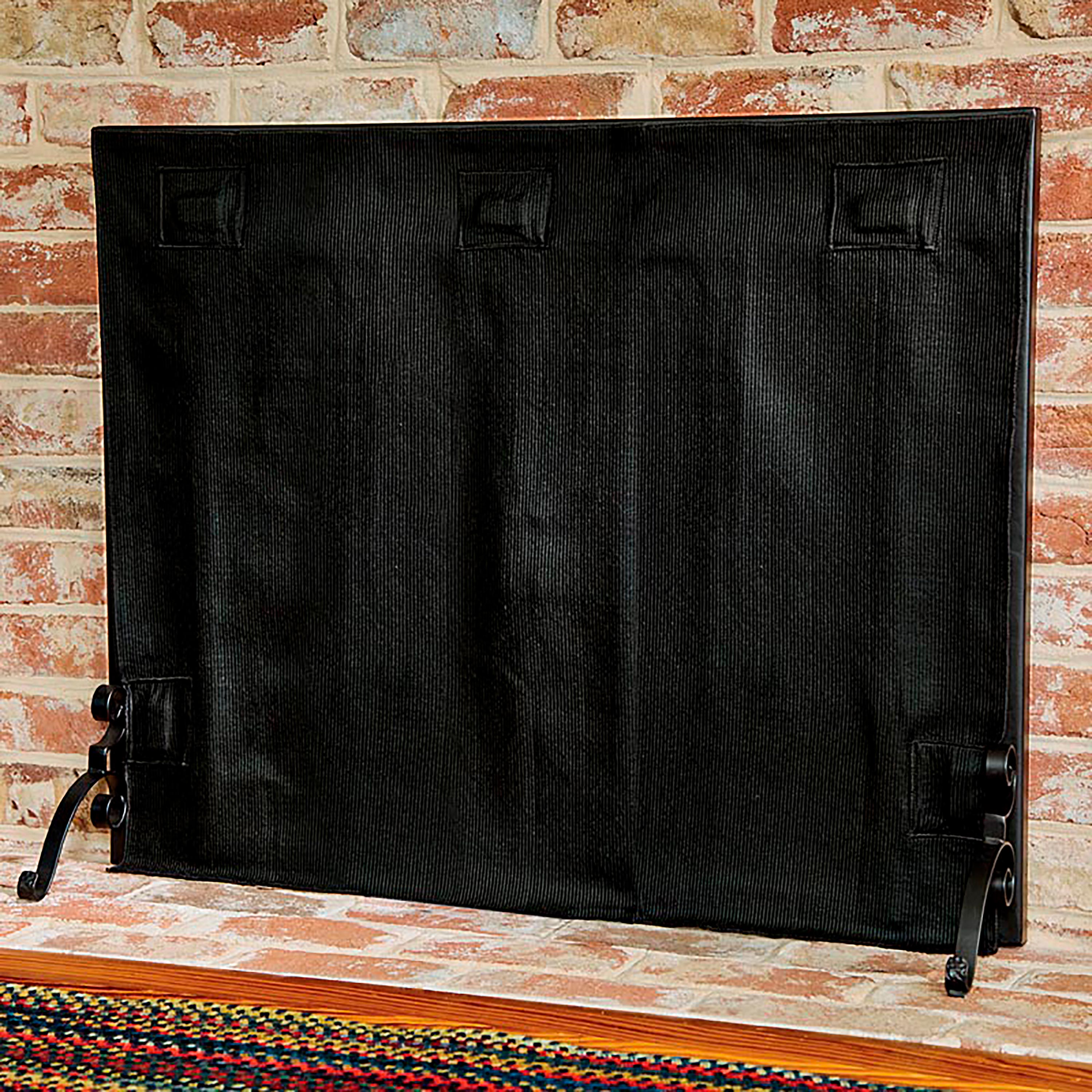 Pavenex Fireplace Blanket Stops Heat Loss Medium Black