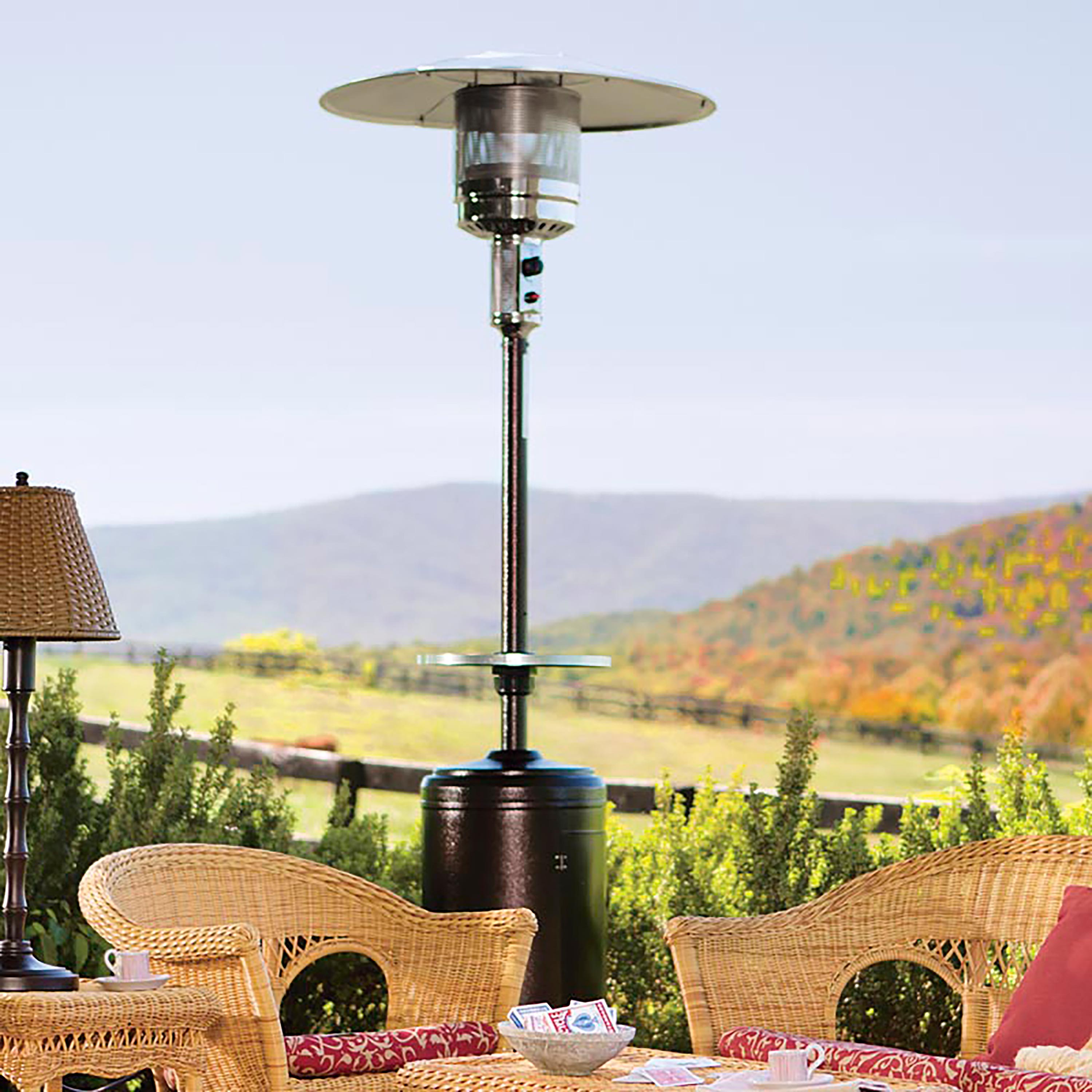 Image of Steel Propane Patio Heater with Adjustable Table, in Bronze