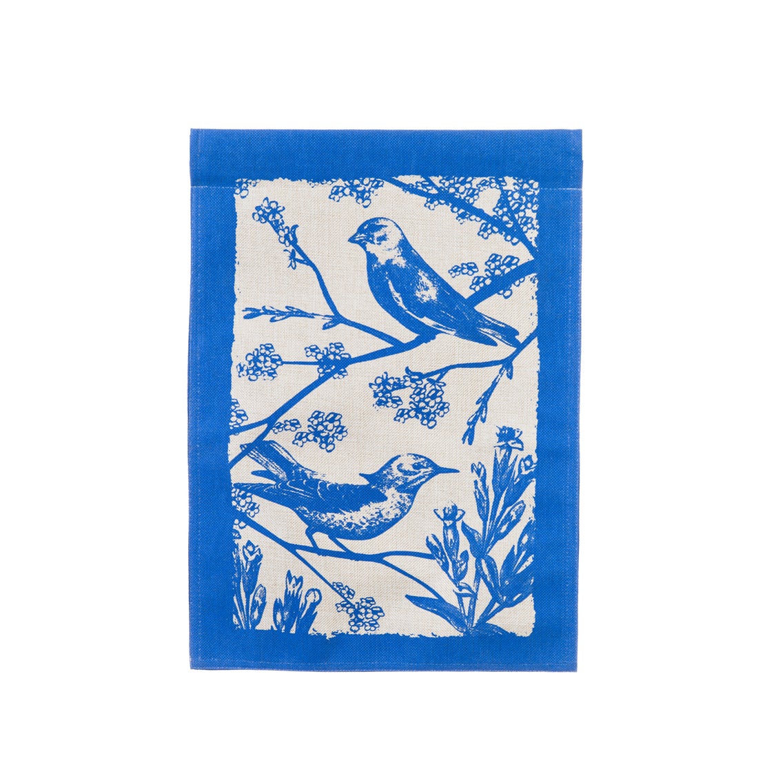 Birds in Bloom Burlap Garden Flag