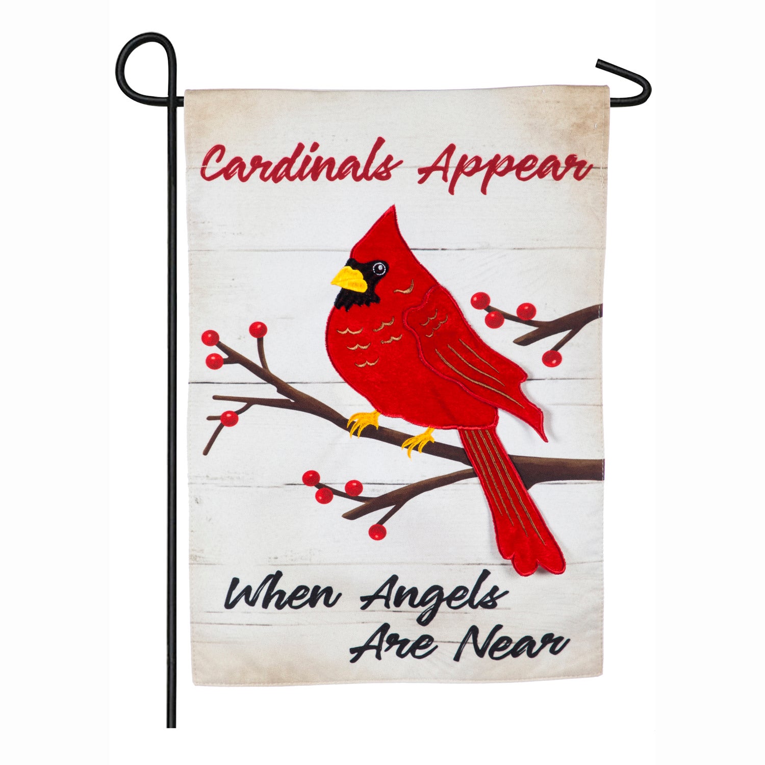 When Angels Are Near Linen Garden Flag