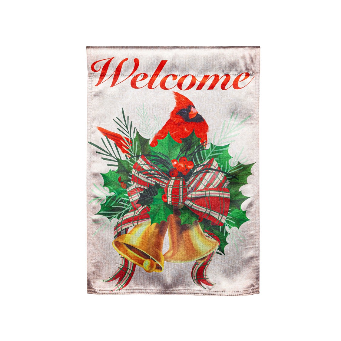 Welcome Cardinal Lustre Garden Flag