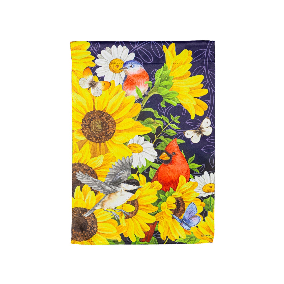 Sunflower Glory Garden Suede Flag