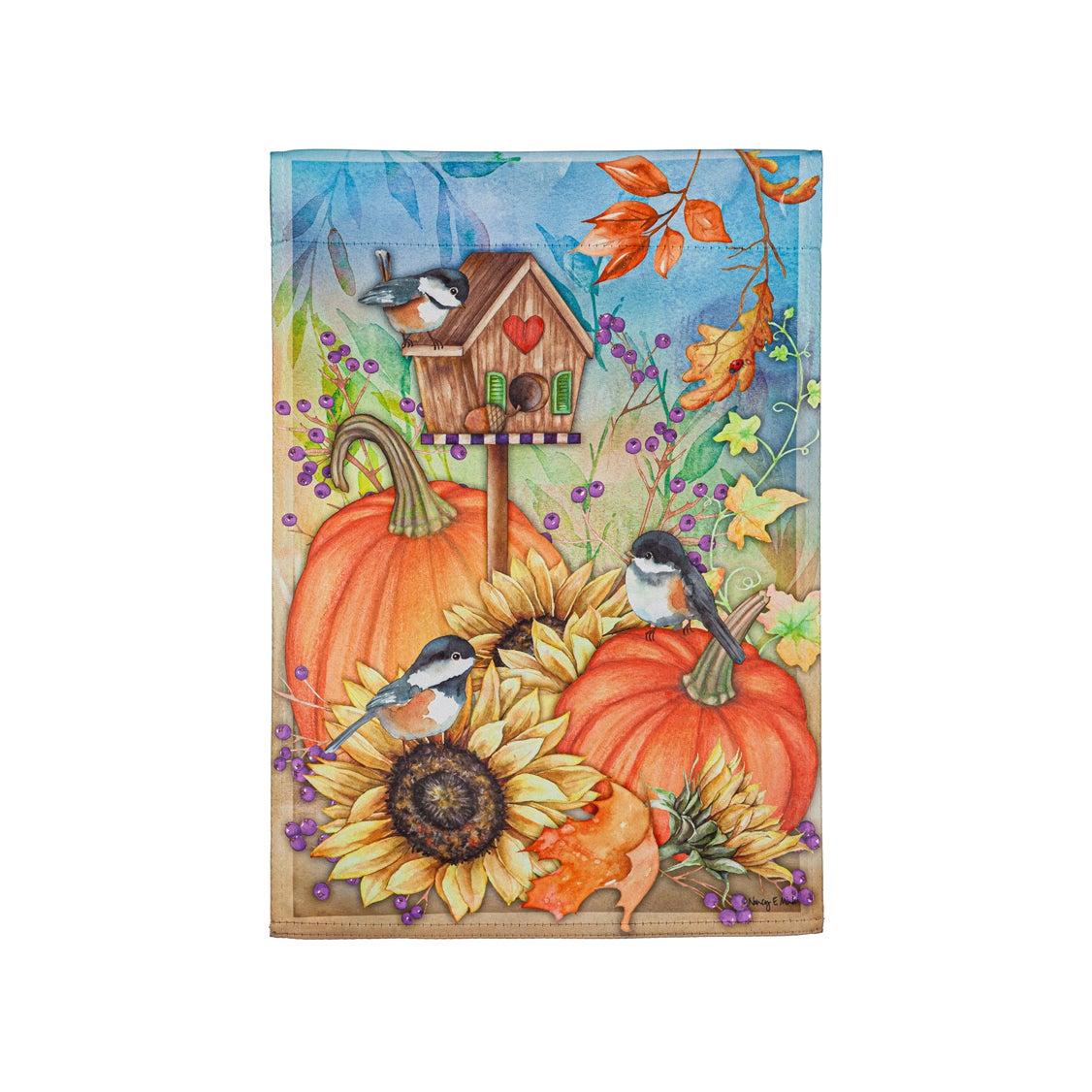 Autumn Greetings Garden Suede Flag