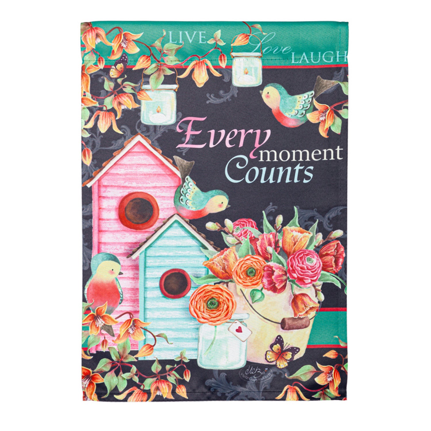 Every moment counts Suede Garden Flag