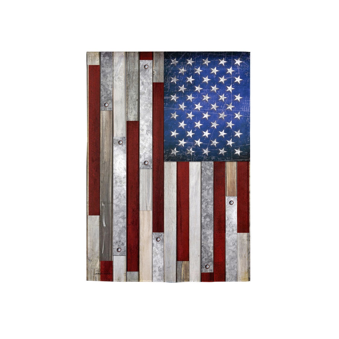 Wood Stripe American Flag Garden Suede Flag