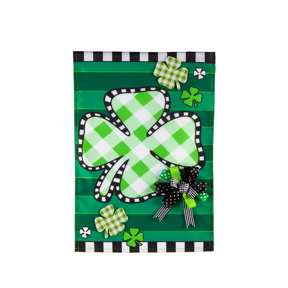 Check Clover Garden Applique Flag