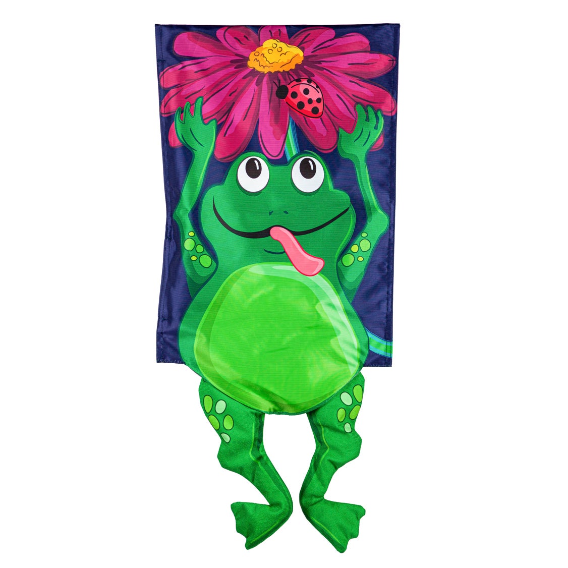 Jumping Frog Kickin Garden Flag