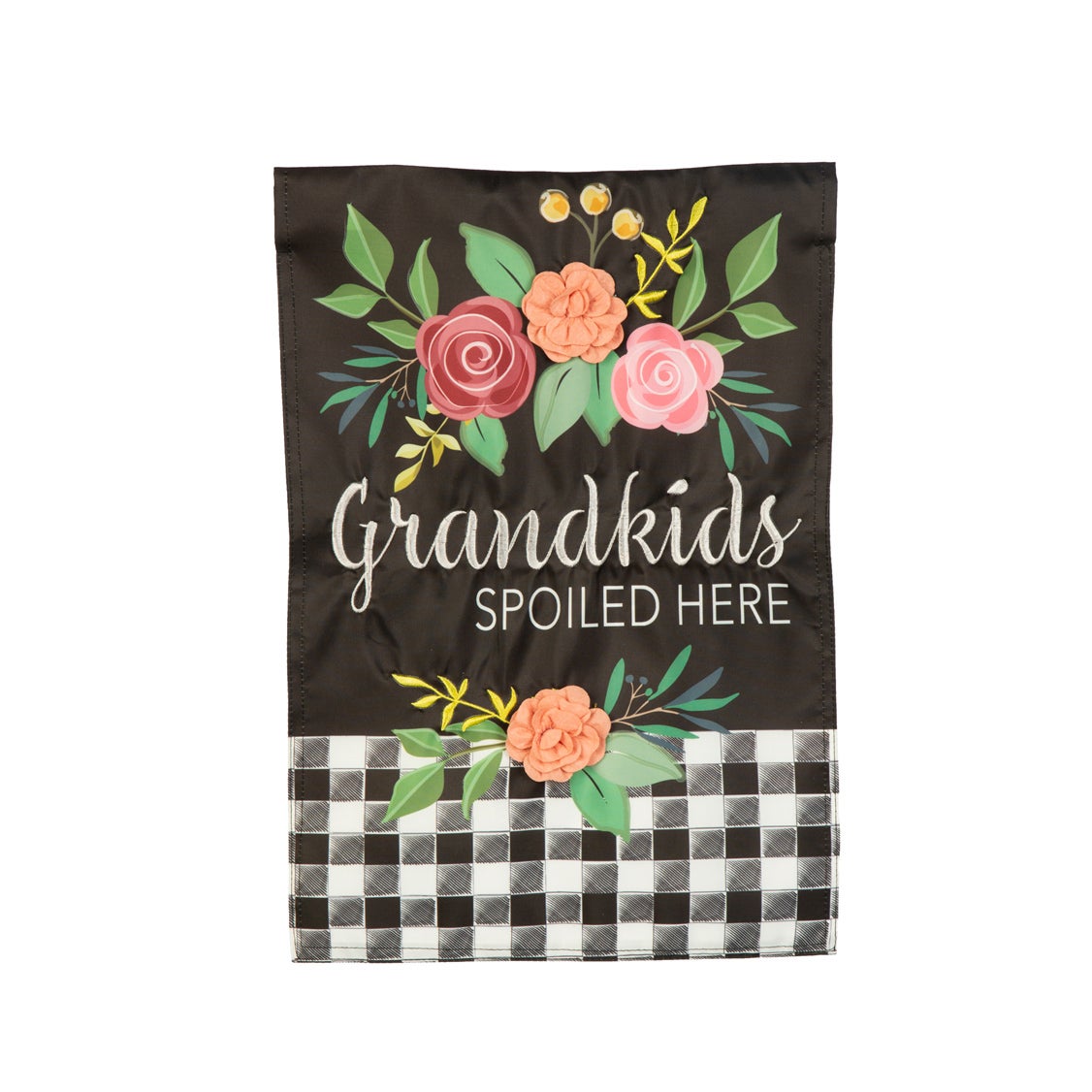 Grandkids Spoiled Here Applique Garden Flag