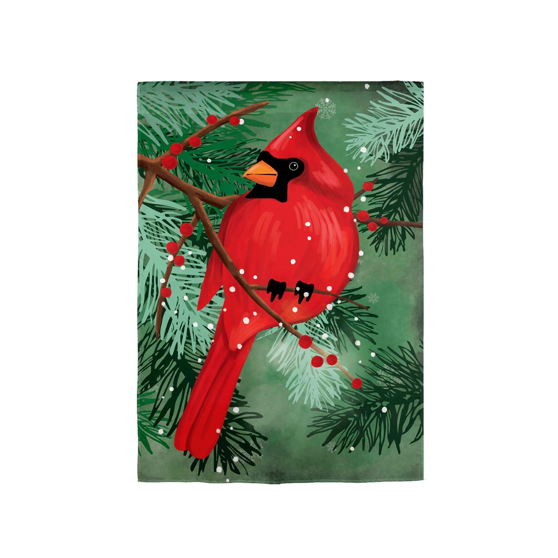 Cardinal in Pines Applique Garden Flag